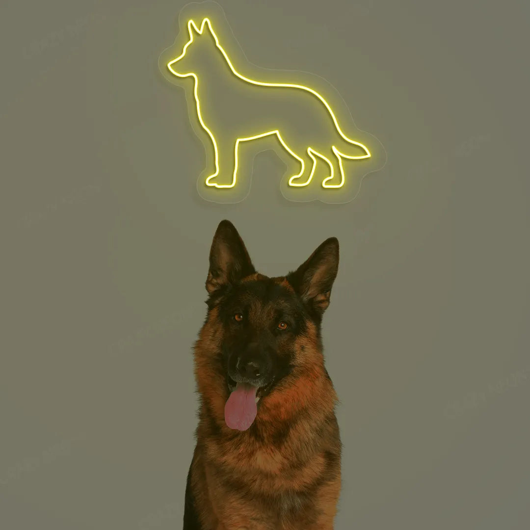 German Shepherd Neon Sign | Yellow