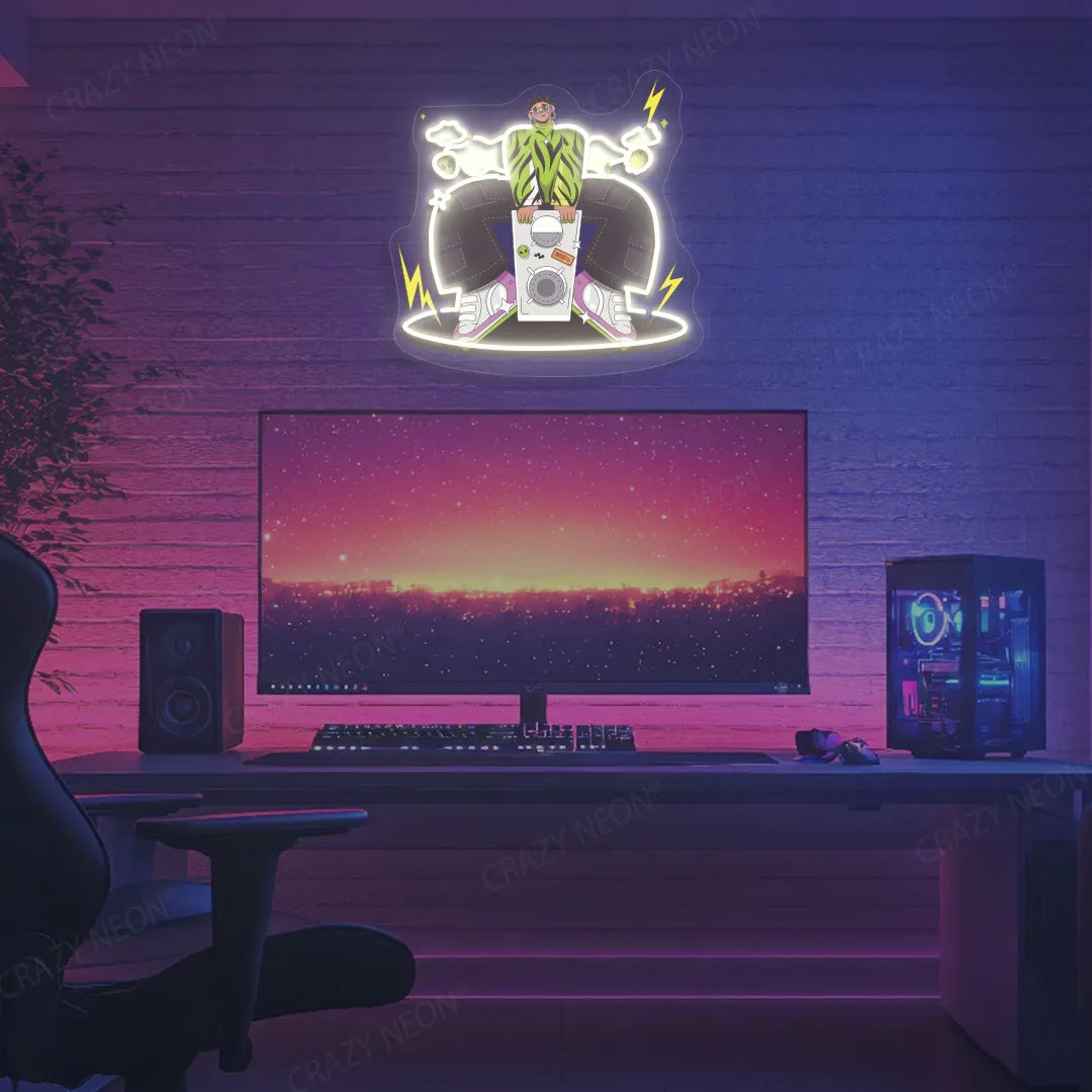 Boombox Vibe Neon Artwork | Warmwhite