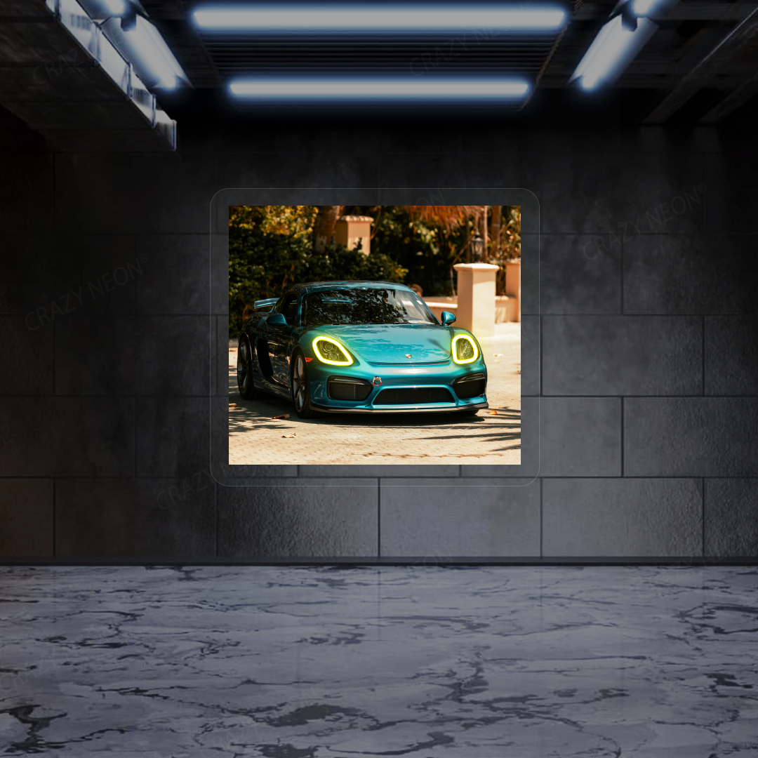 718 Cayman GT4 Neon Artwork | Yellow