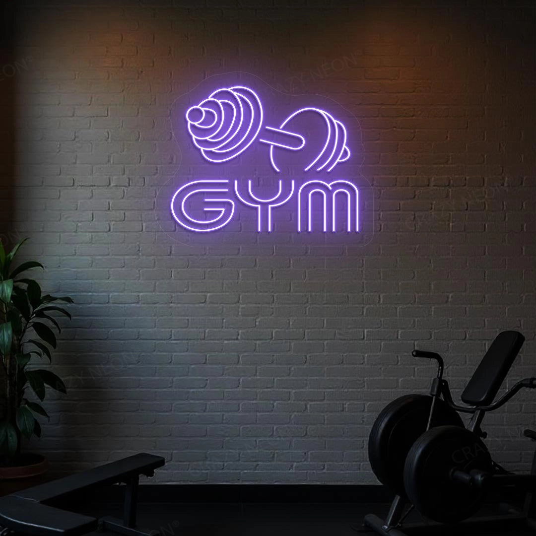 Gym Dumble Neon Sign | Purple
