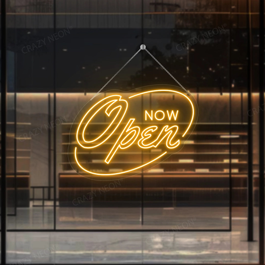 Now Open Neon Sign | Orange