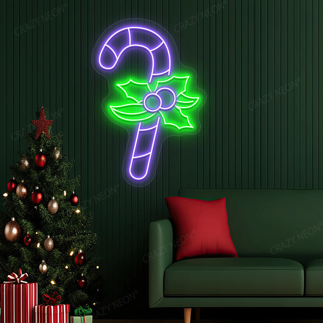 Candy Cane Neon Sign | Purple