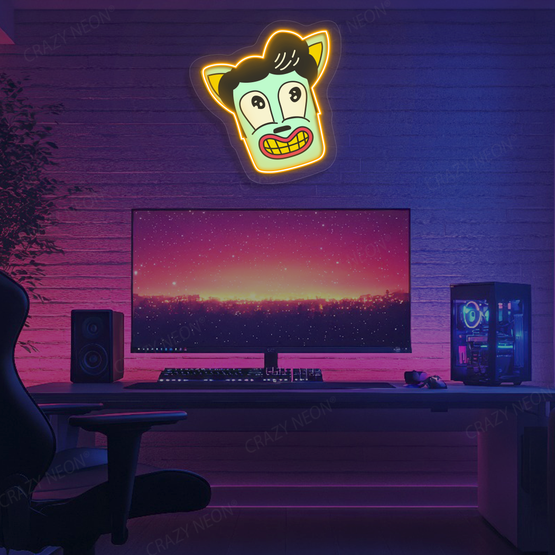 Wild Grin Neon Artwork | Orange