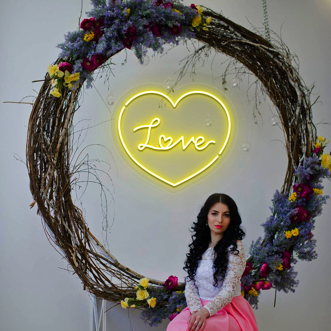 Heartfelt Love Neon Sign