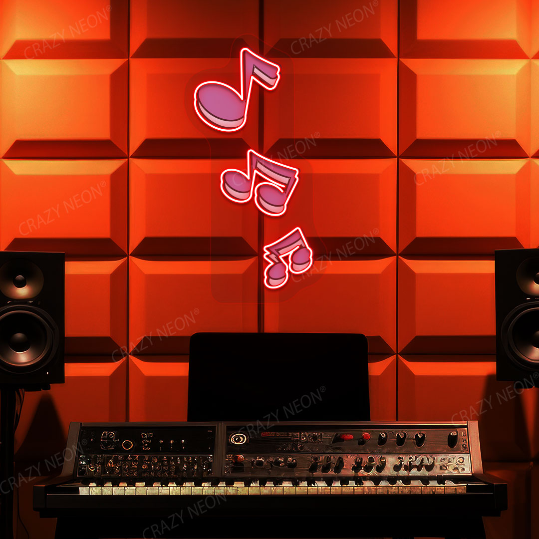 Musical Notes Neon Artwork | Red