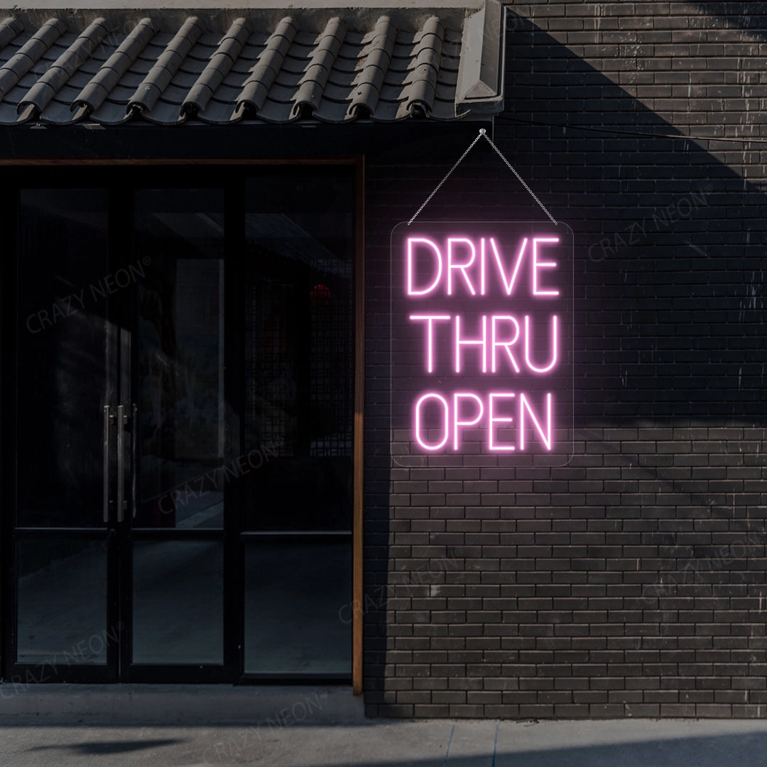 Drive Thru Open Sign | Pink