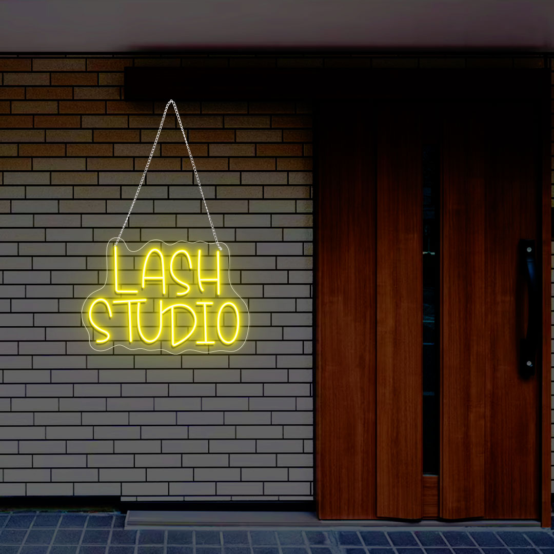 Lash Studio Text Neon Sign | CNUS013010 | Yellow