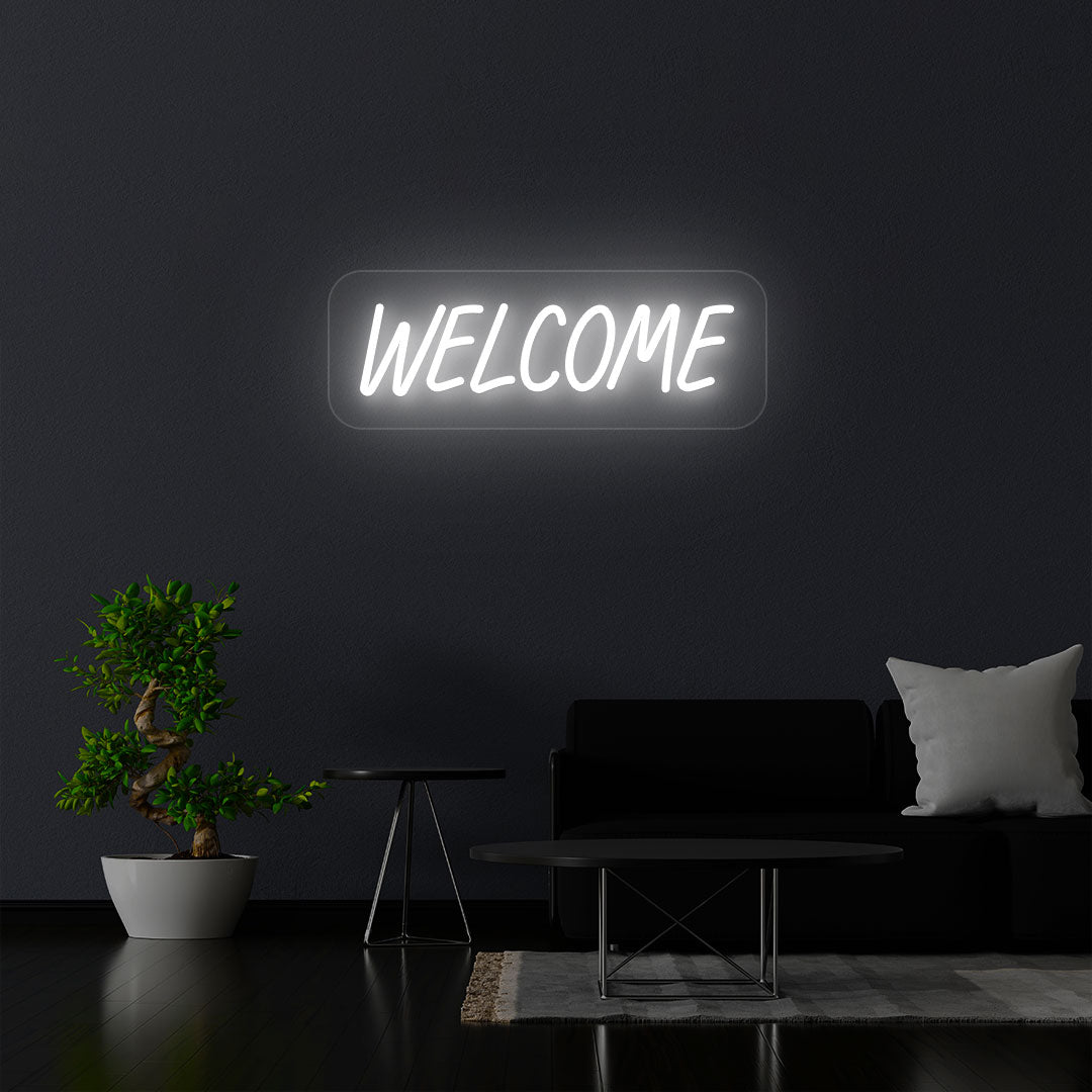 Welcome Neon Sign | White