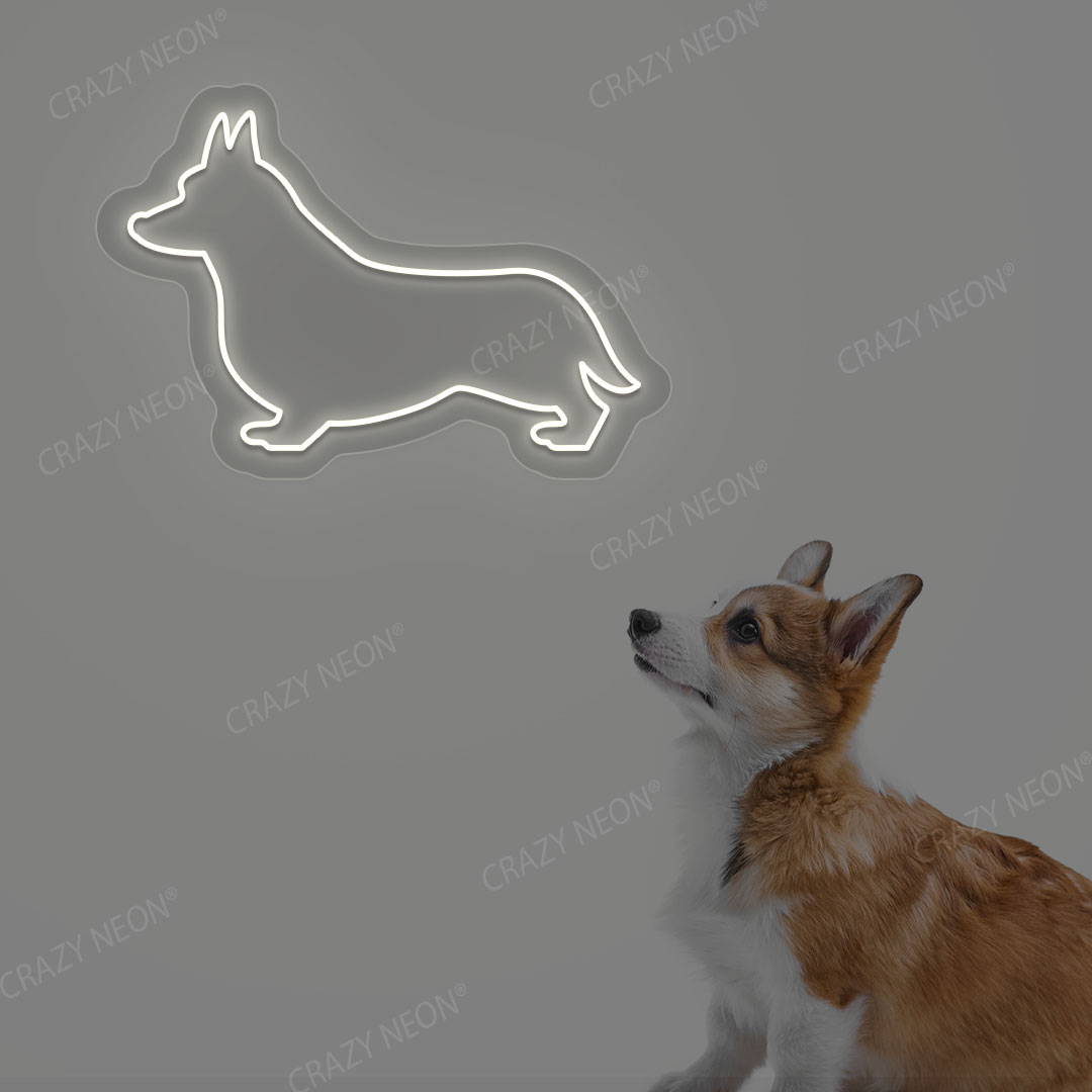 Welsh Corgi Dog Neon Sign | Warmwhite