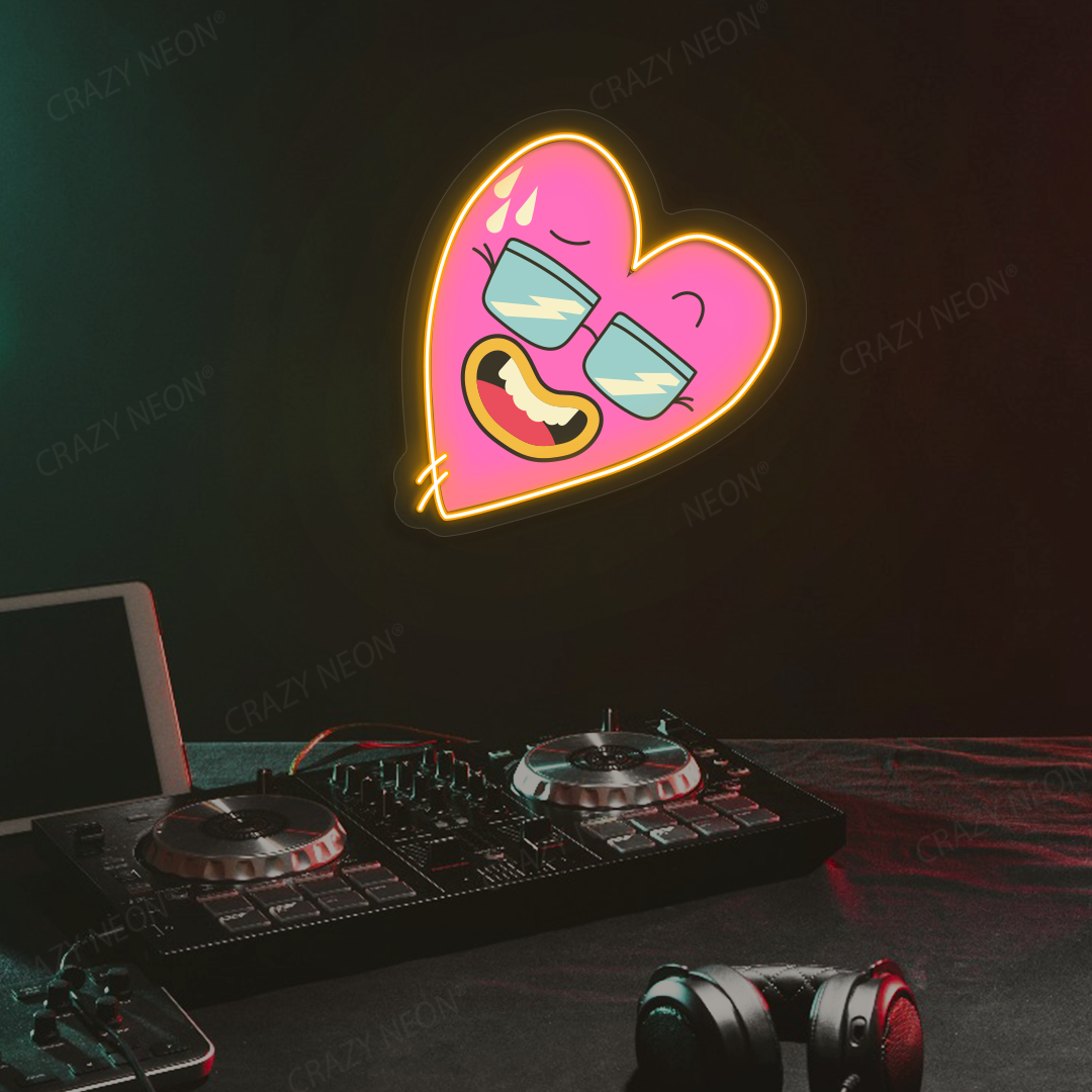 Flexin’ Heart Neon Artwork | Orange