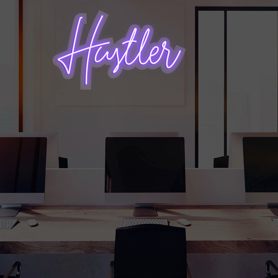 Hustler Neon Sign | Purple