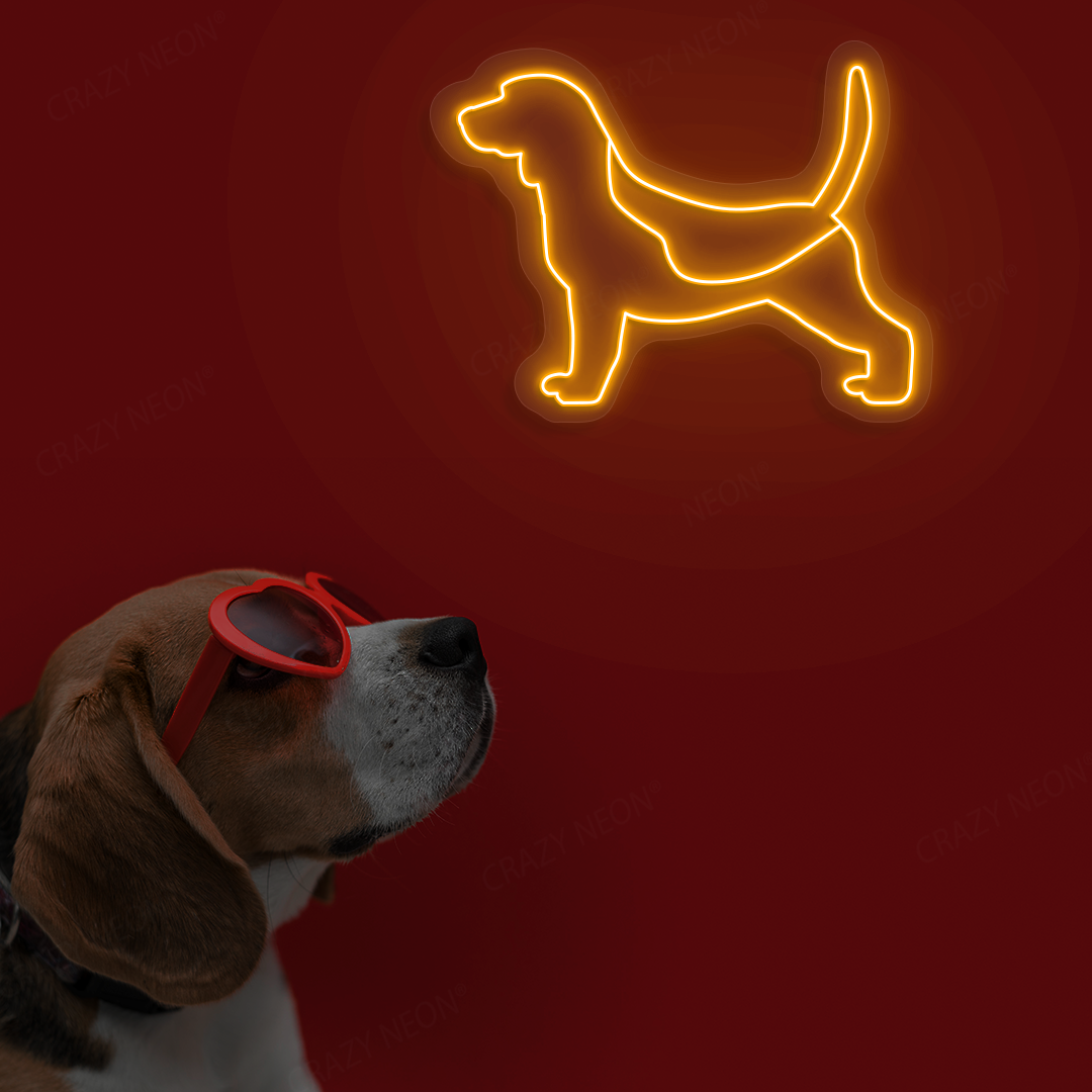 Beagle LED Neon Sign | Orange