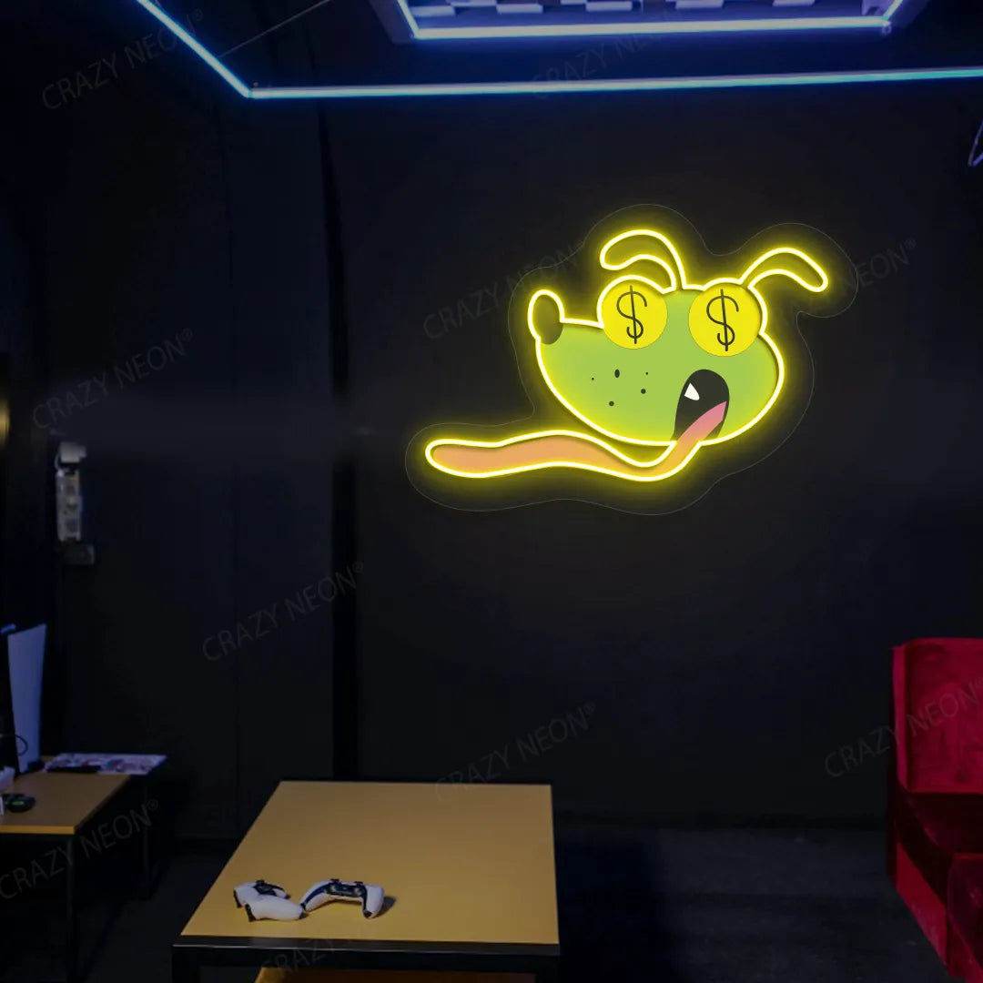 Money Hound Neon Artwork | Yellow