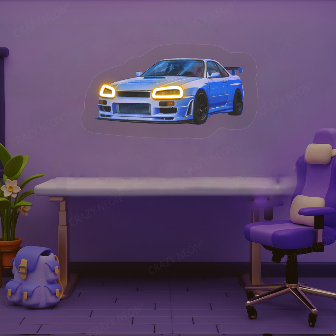 Skyline GT-R Neon Artwork | Orange