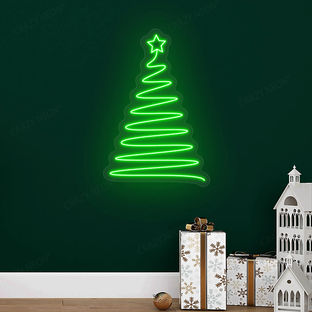 Christmas Tree Shaped LED Neon Sign | Green