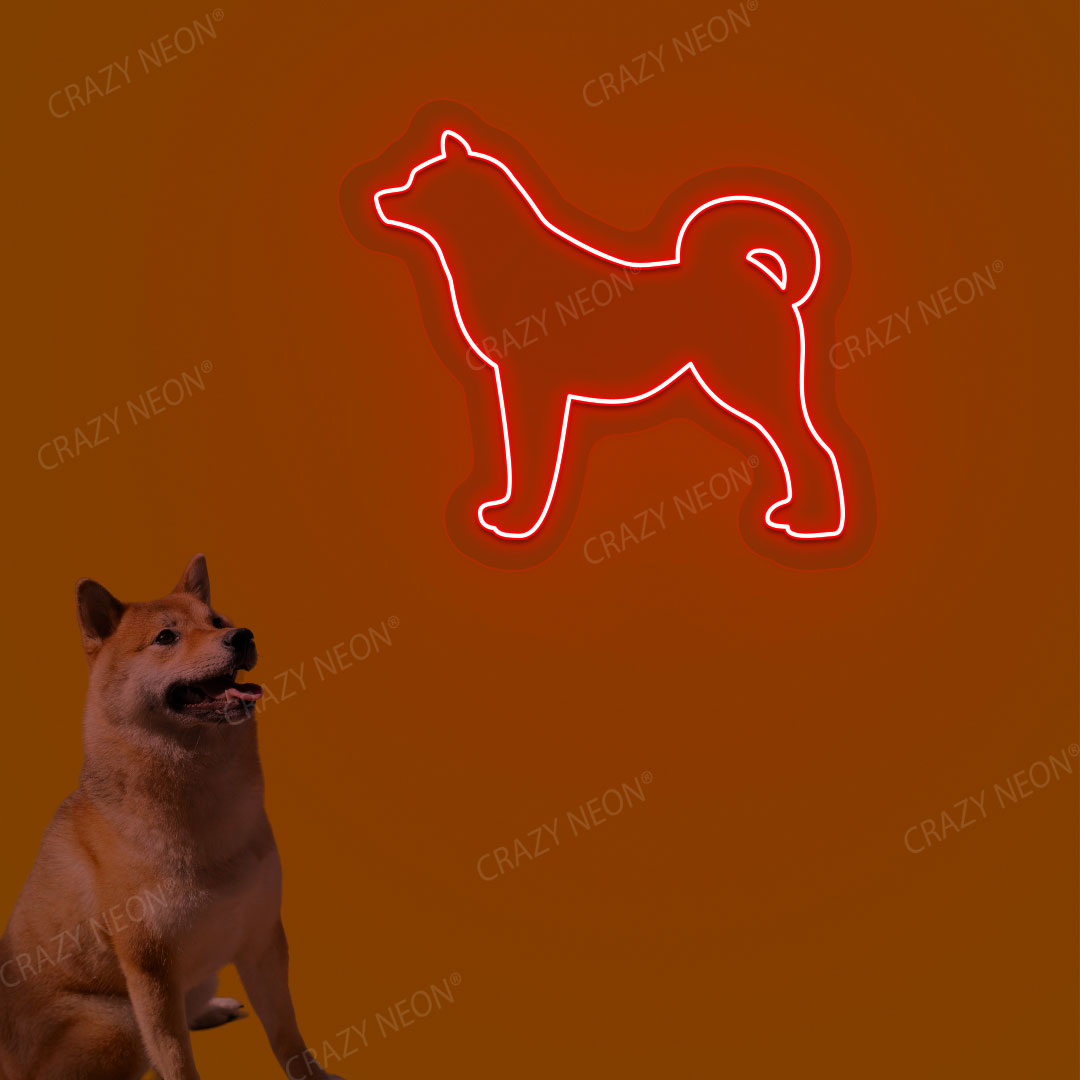 Shiba Inu Dog Neon Sign | Red
