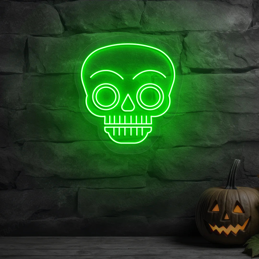 Glow Skull Neon Sign | Green