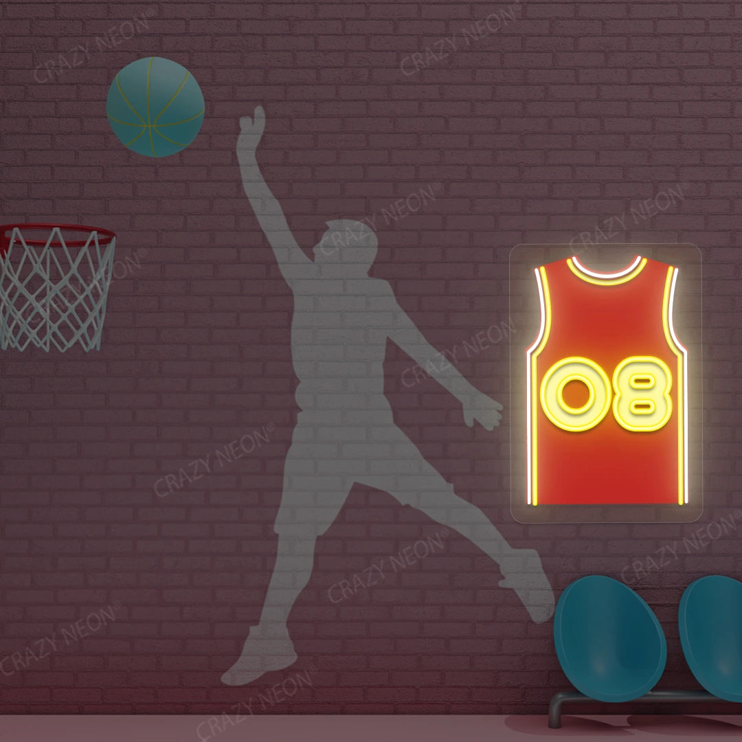 Atlanta Porziņģis 08 Jersey Basketball Neon Artwork