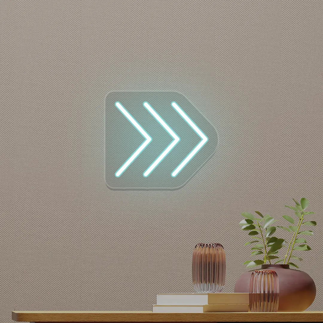 Triple Arrowhead Neon Sign | Iceblue