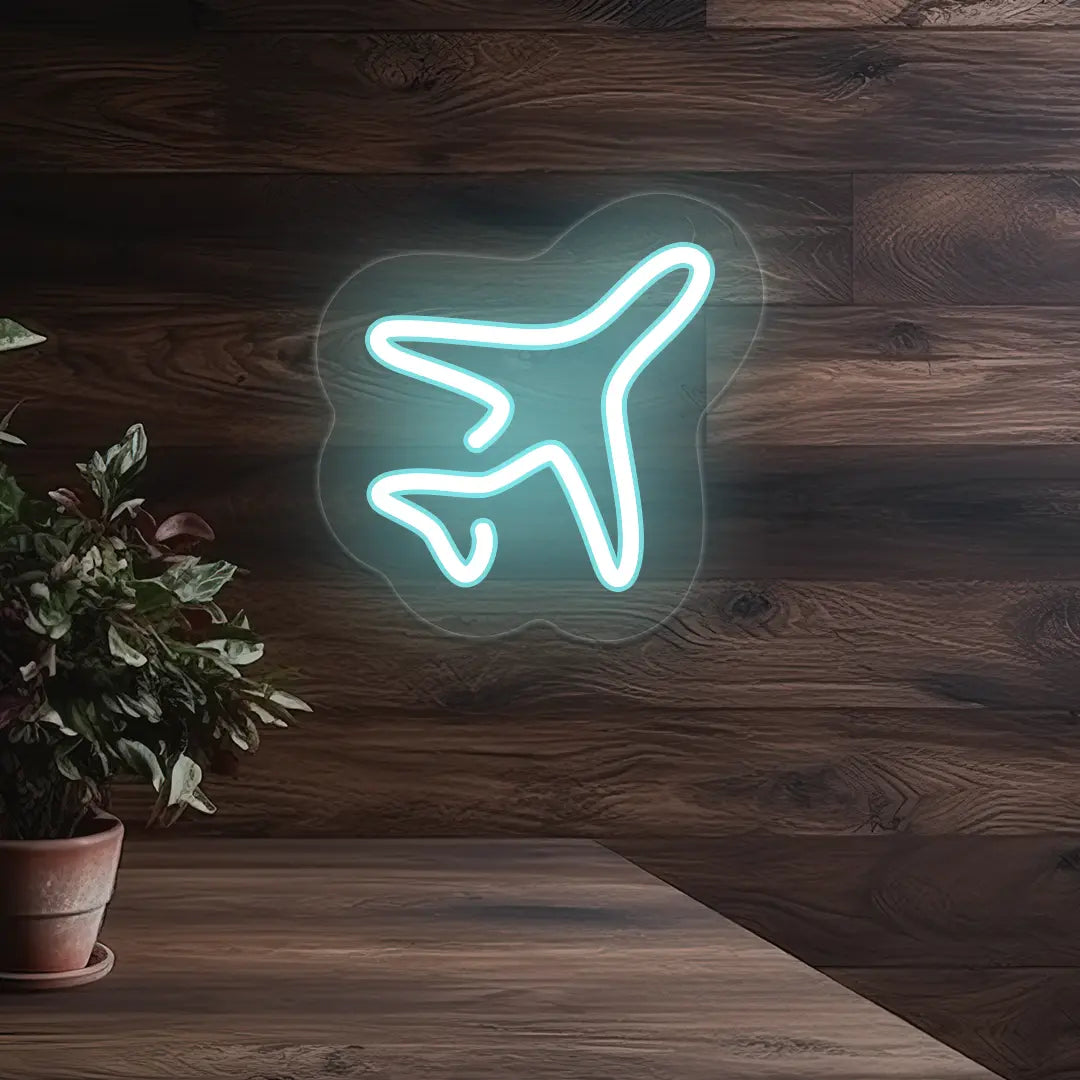 Airplane Neon Sign | Iceblue