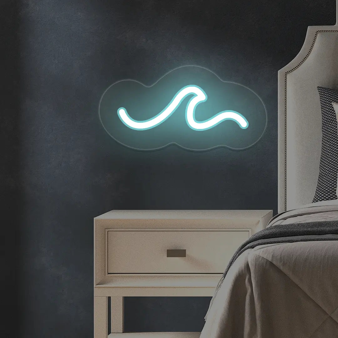 Ocean Wave Neon Sign | Iceblue