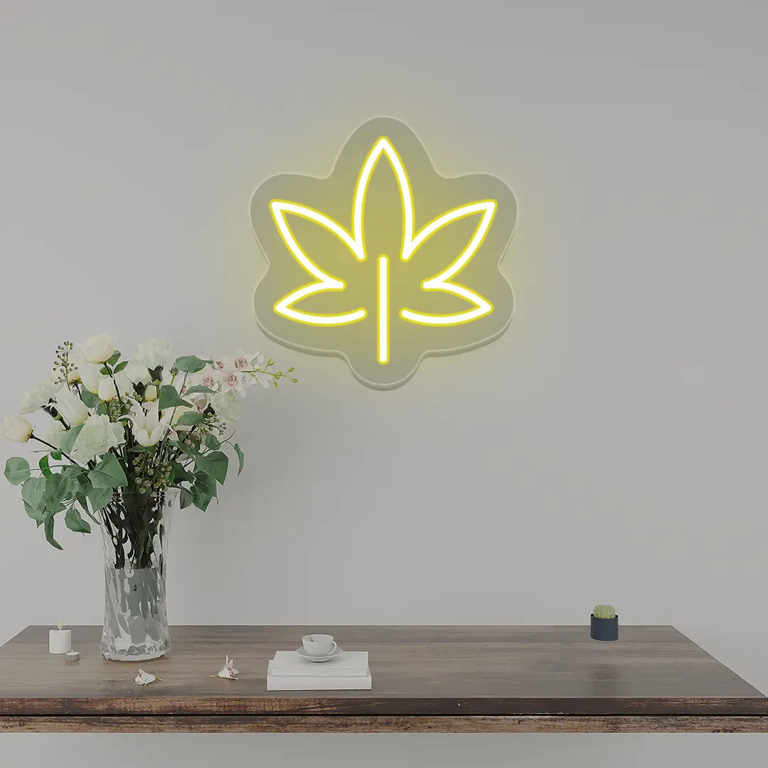 Leaf Neon Sign | Yellow