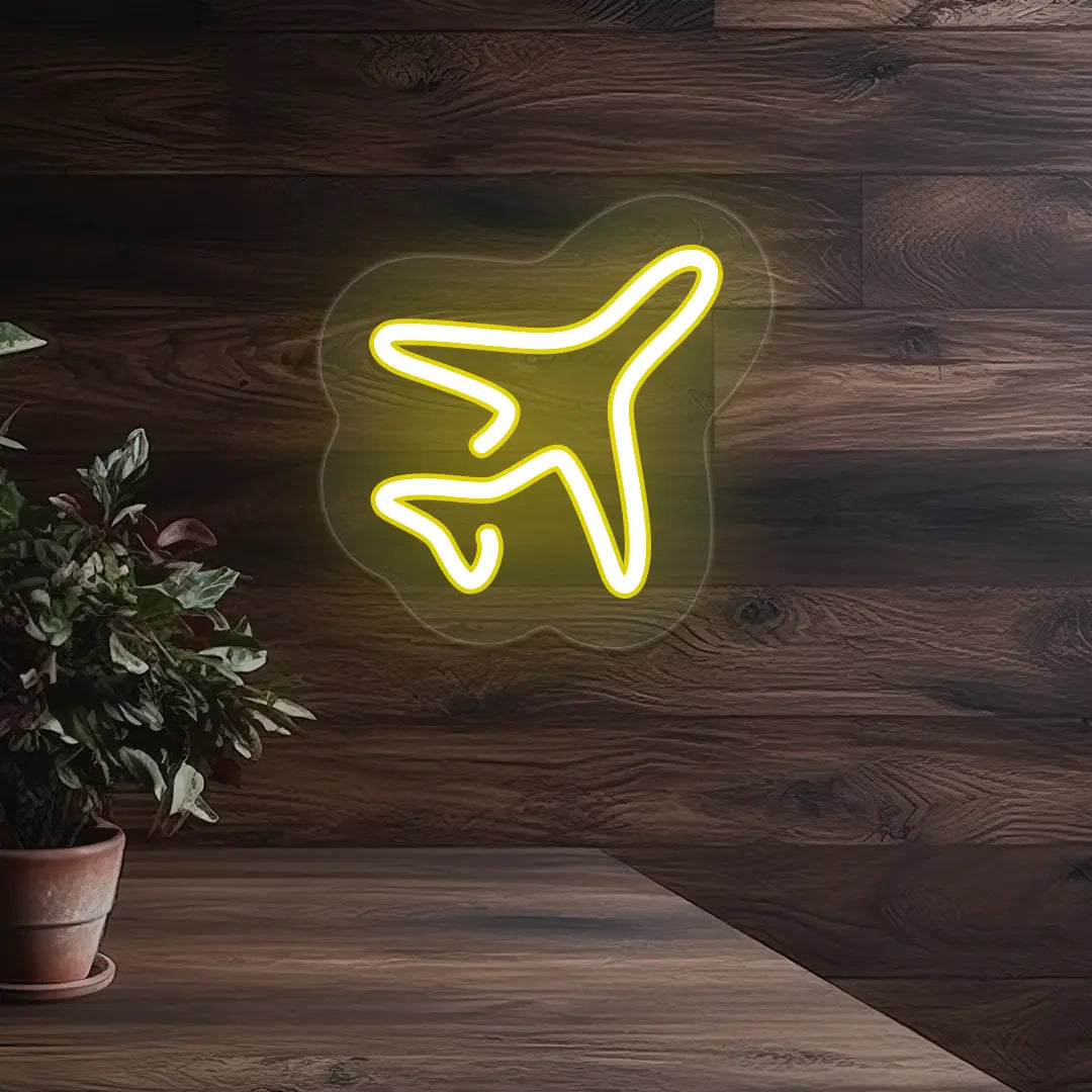 Airplane Neon Sign | Yellow