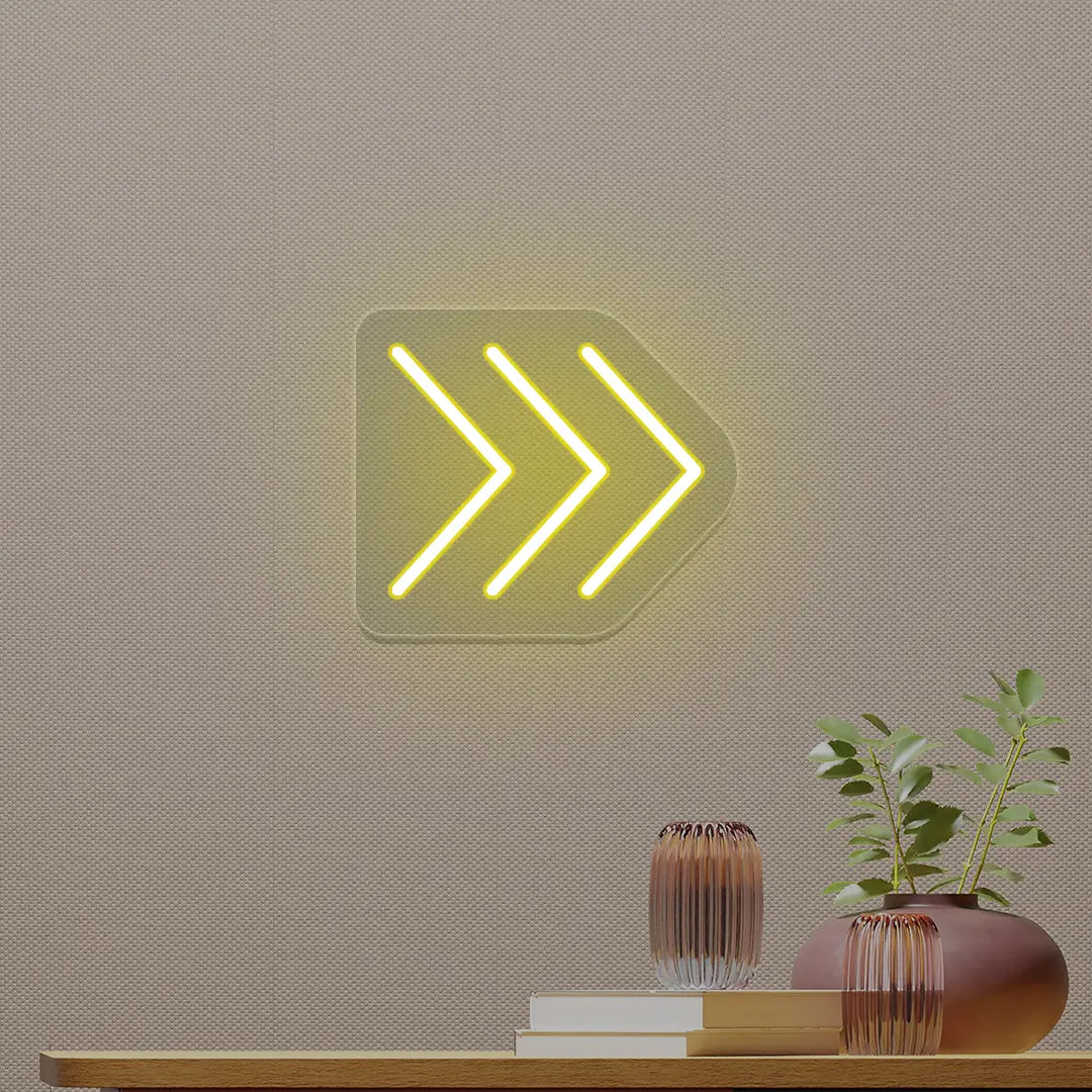 Triple Arrowhead Neon Sign | Yellow