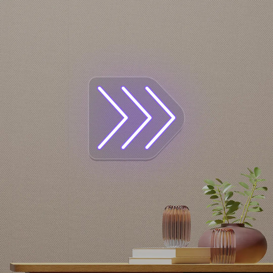 Triple Arrowhead Neon Sign | Purple