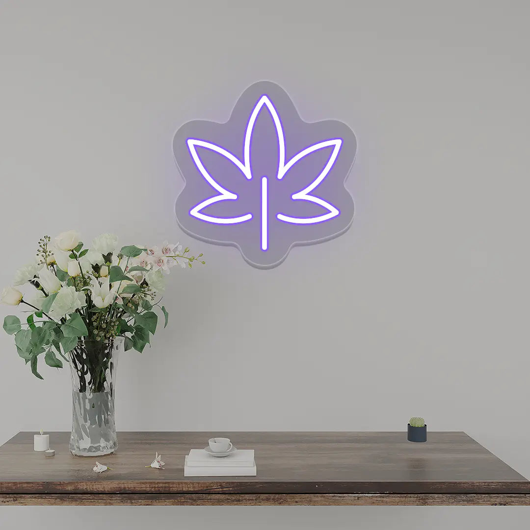 Leaf Neon Sign | Purple