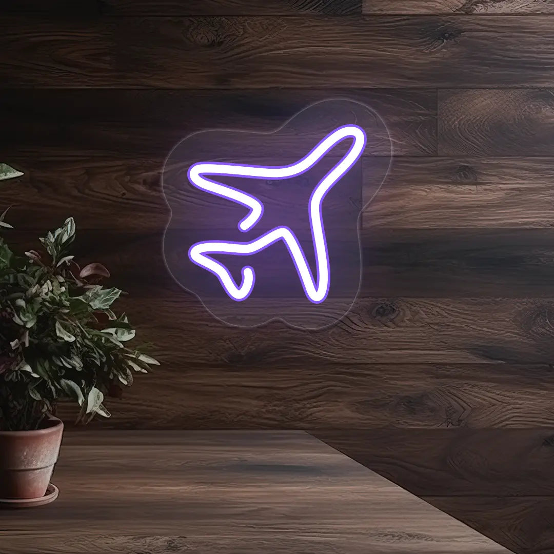 Airplane Neon Sign | Purple
