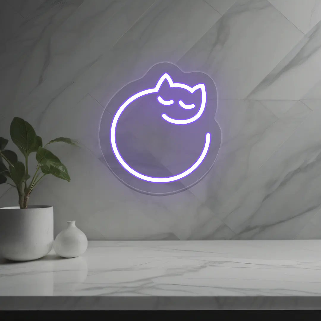 Sleeping Cat Neon Sign