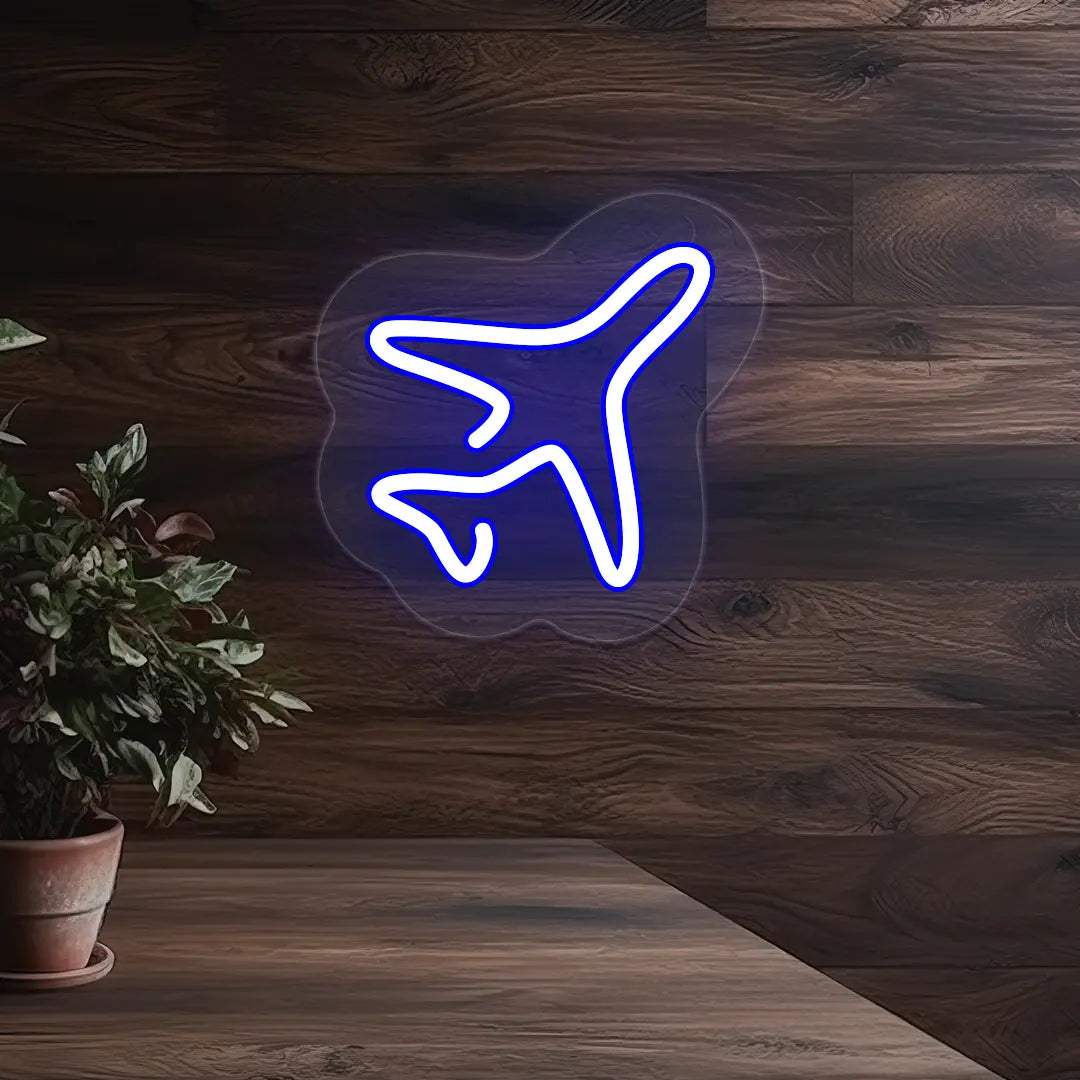Airplane Neon Sign | Blue