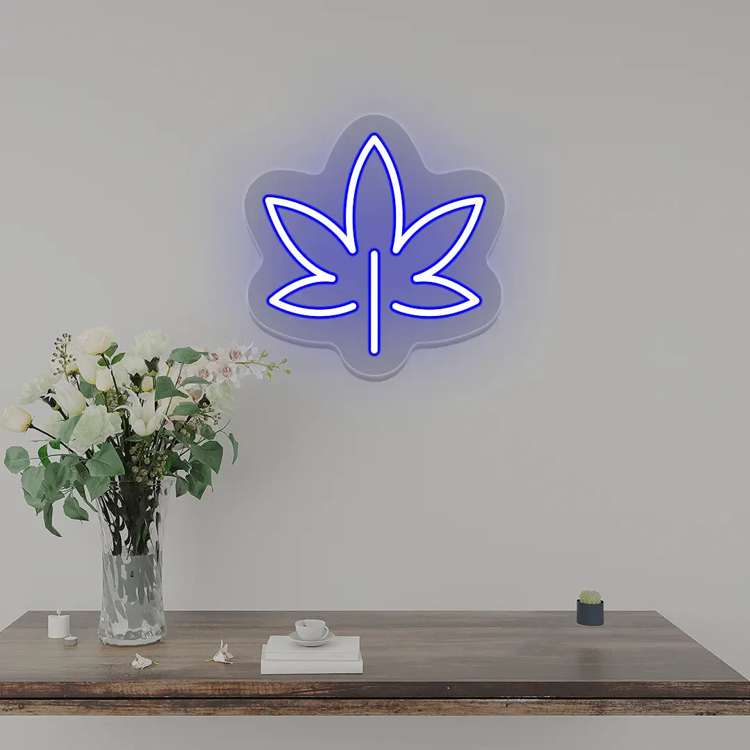 Leaf Neon Sign | Blue