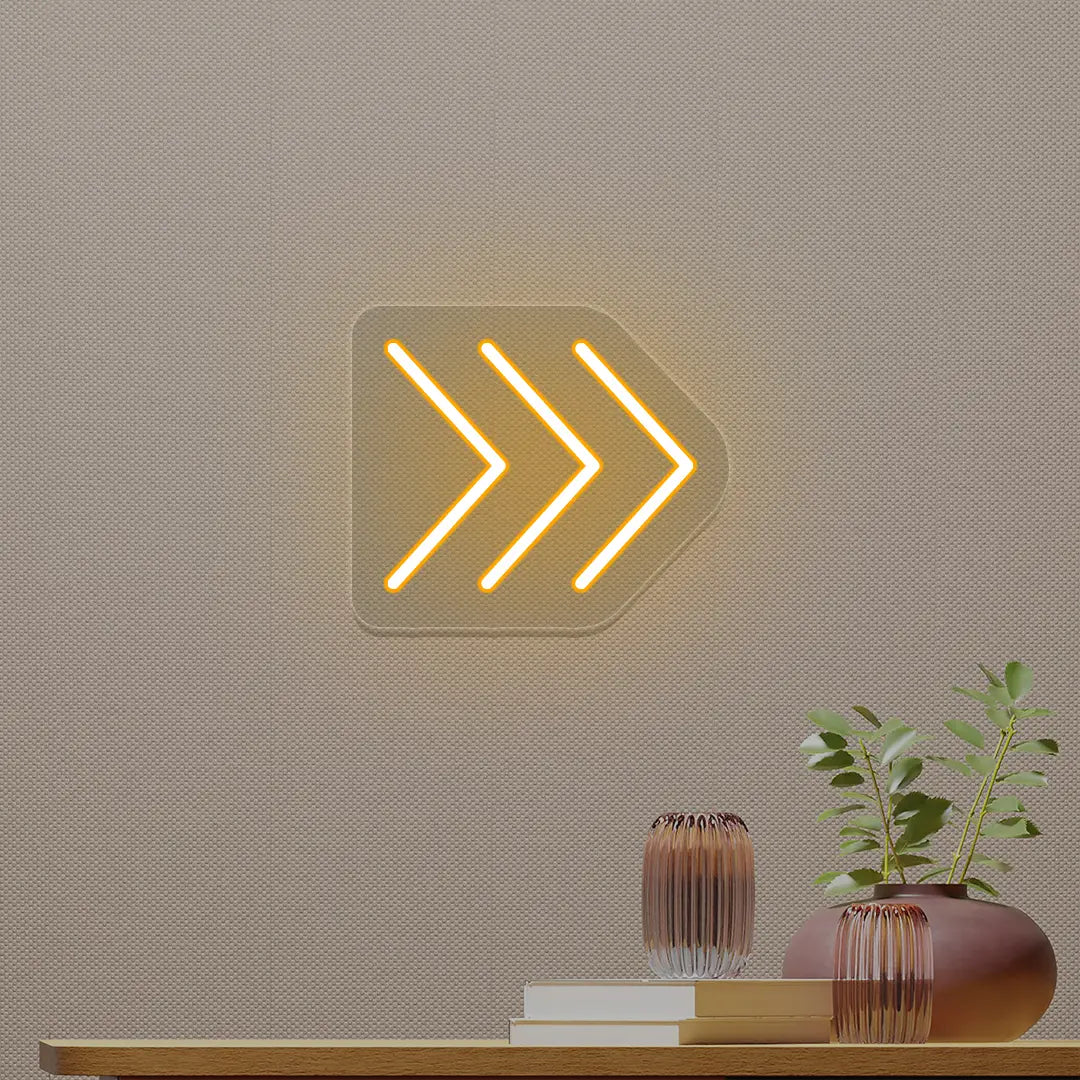 Triple Arrowhead Neon Sign | Orange