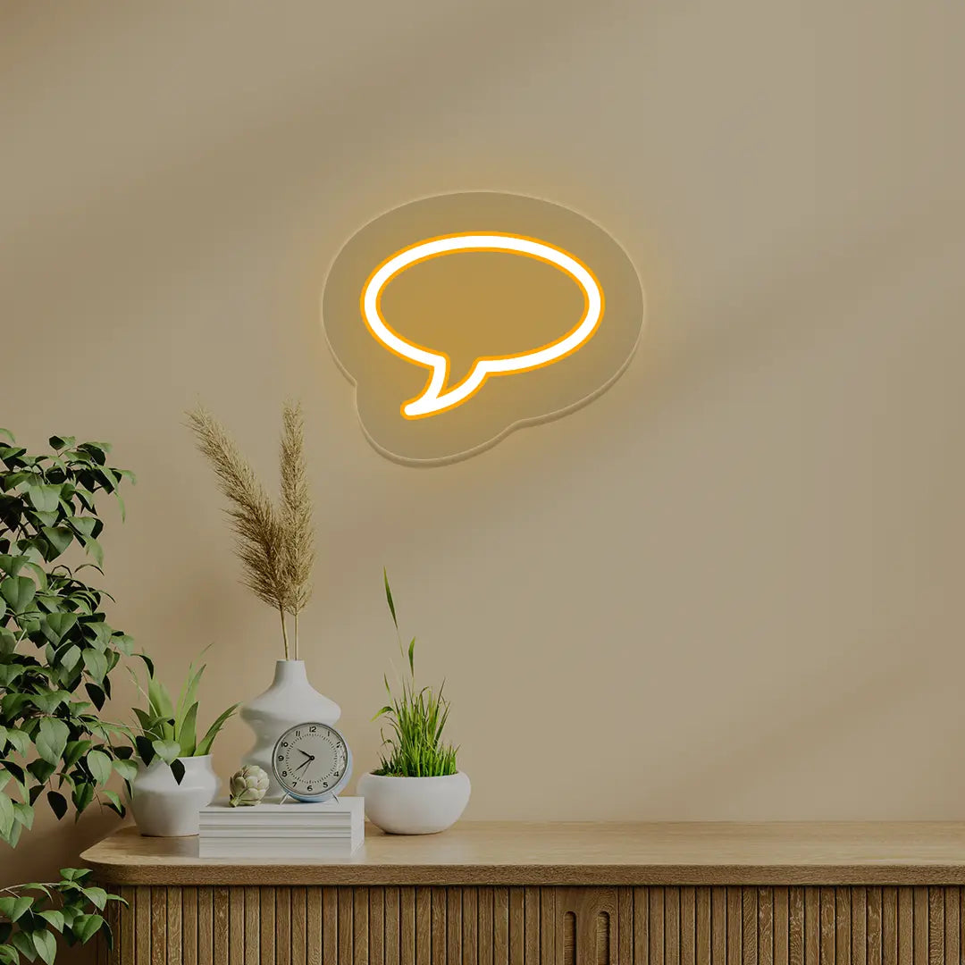 Message Box Icon Neon Sign | Orange