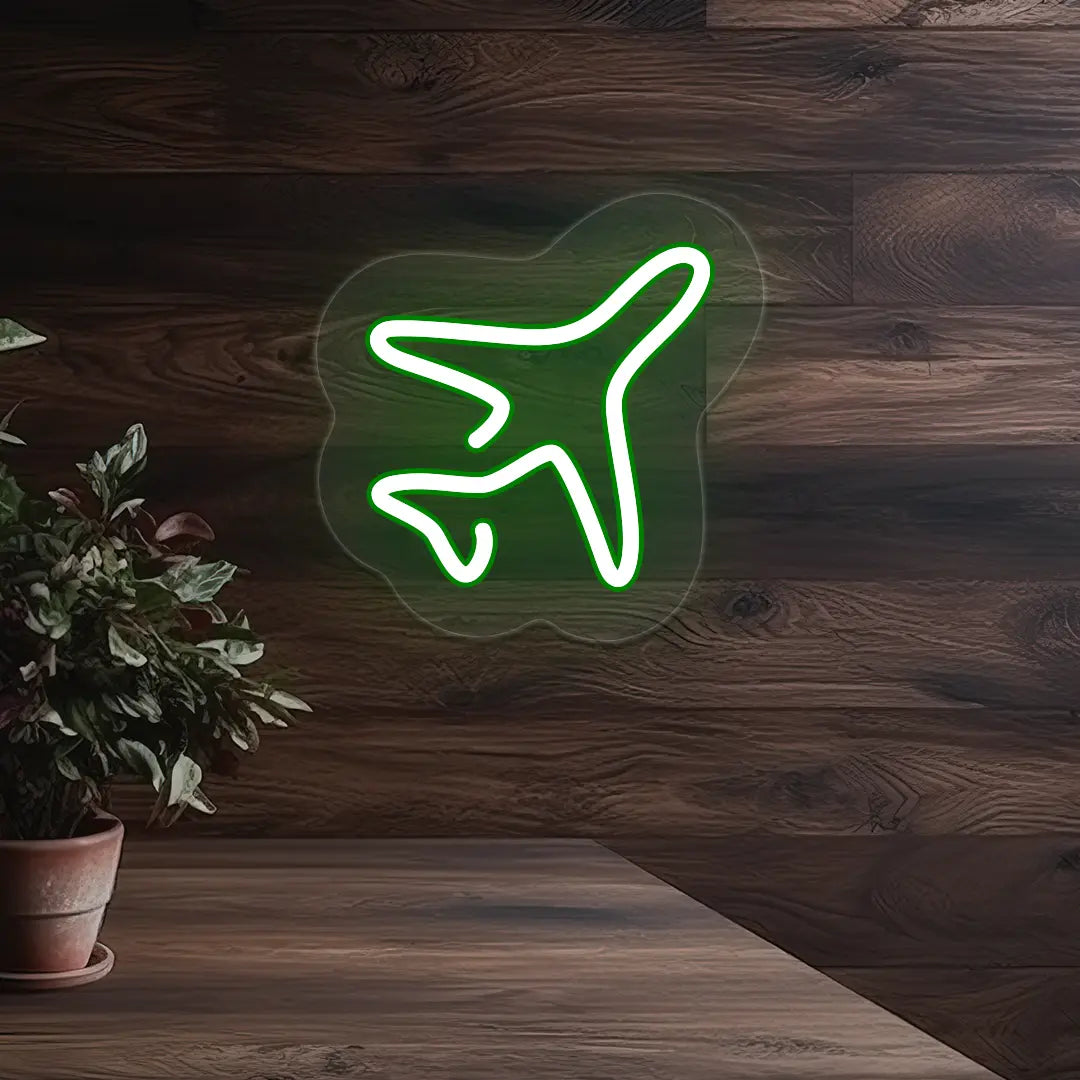 Airplane Neon Sign | Green