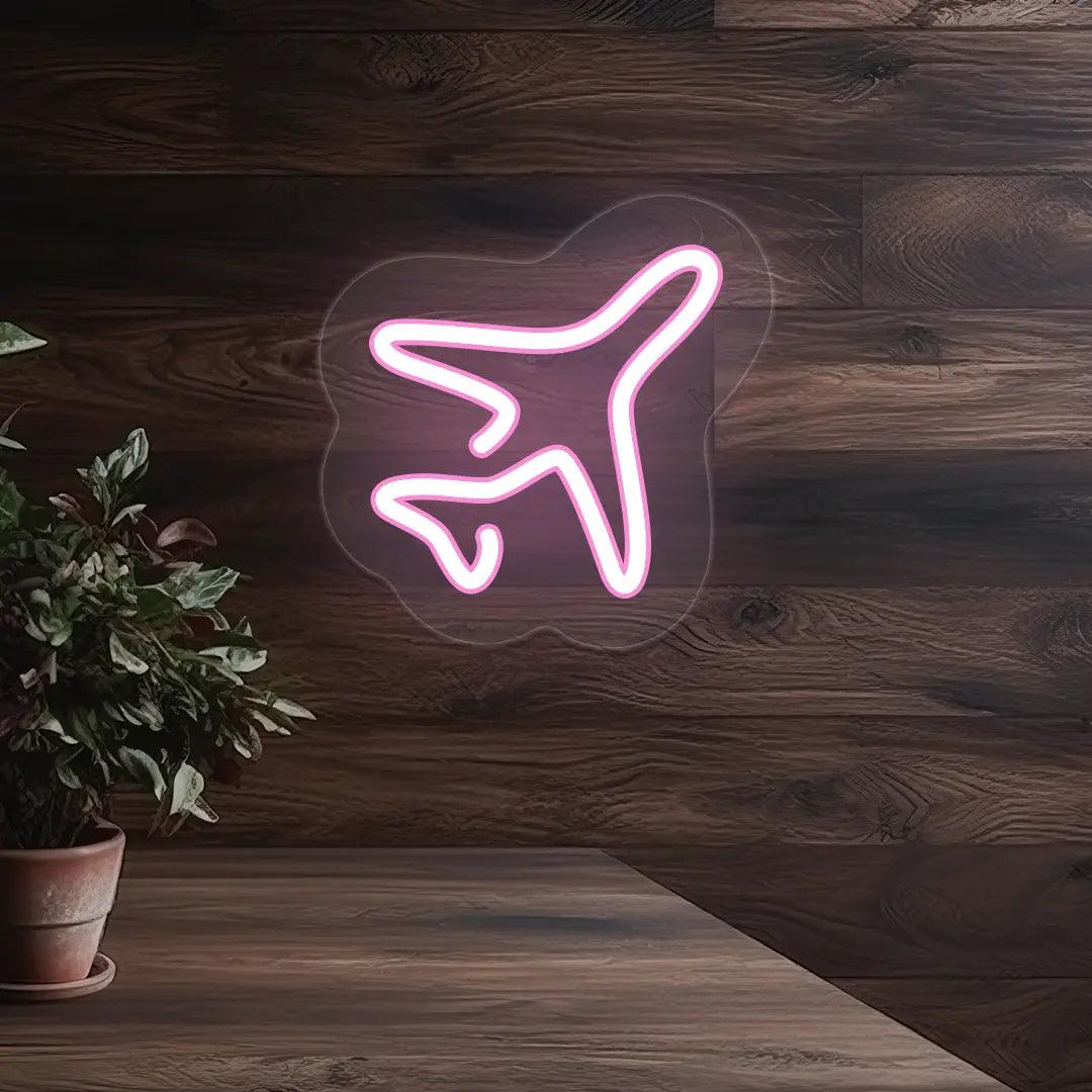 Airplane Neon Sign | Pink