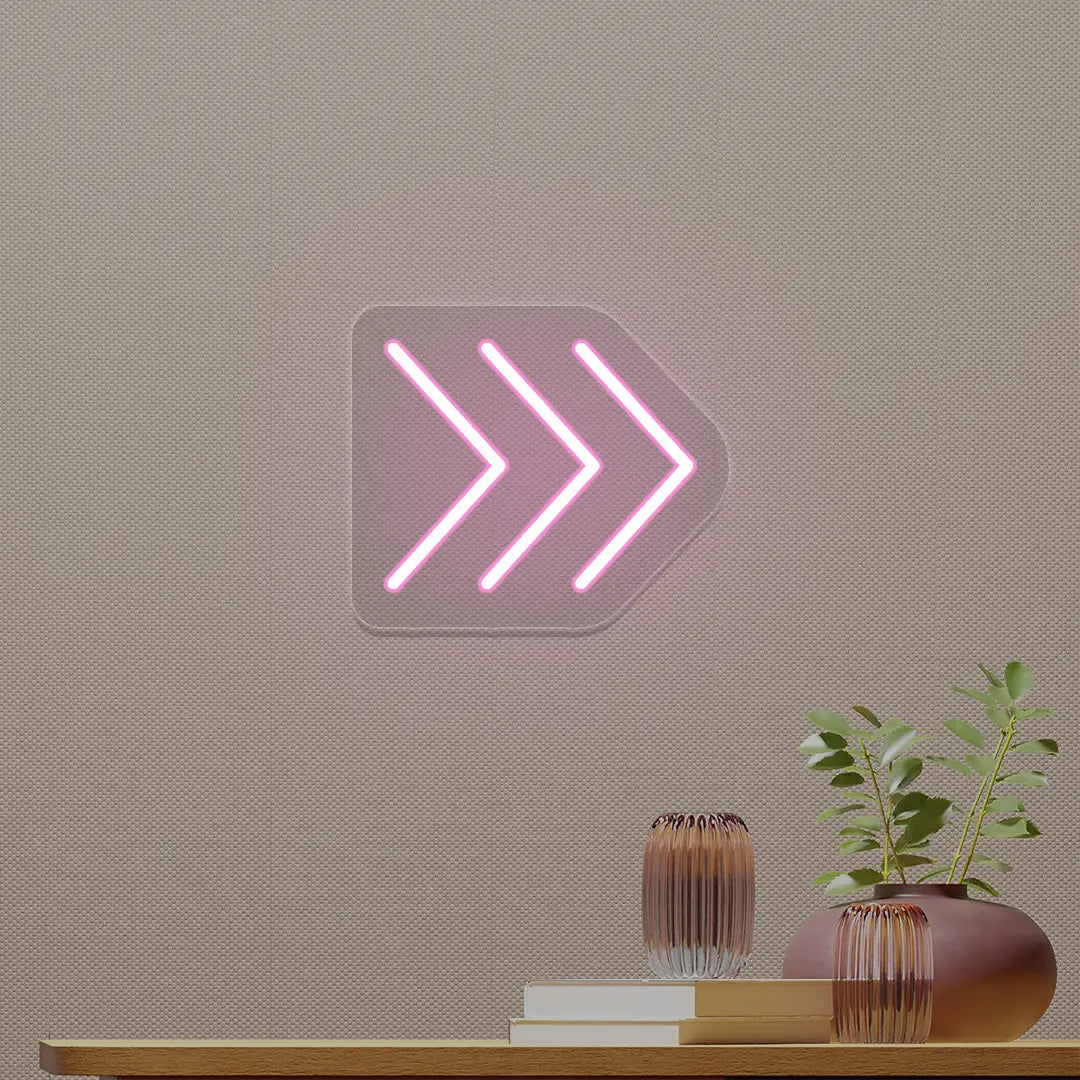 Triple Arrowhead Neon Sign | Pink