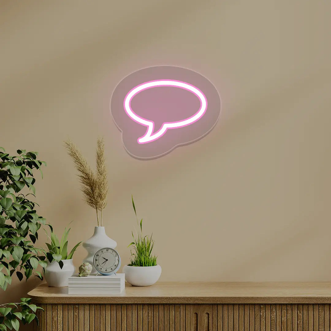 Message Box Icon Neon Sign | Pink
