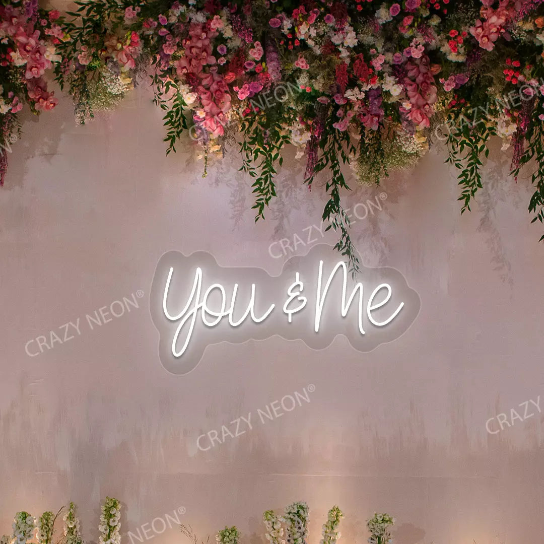 You & Me Neon Sign | White