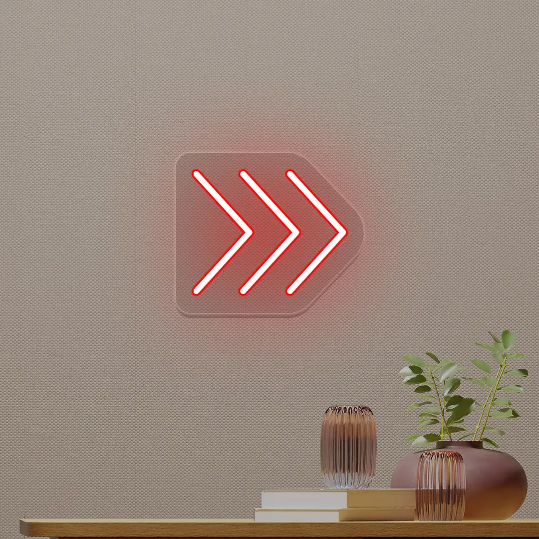 Triple Arrowhead Neon Sign | Red