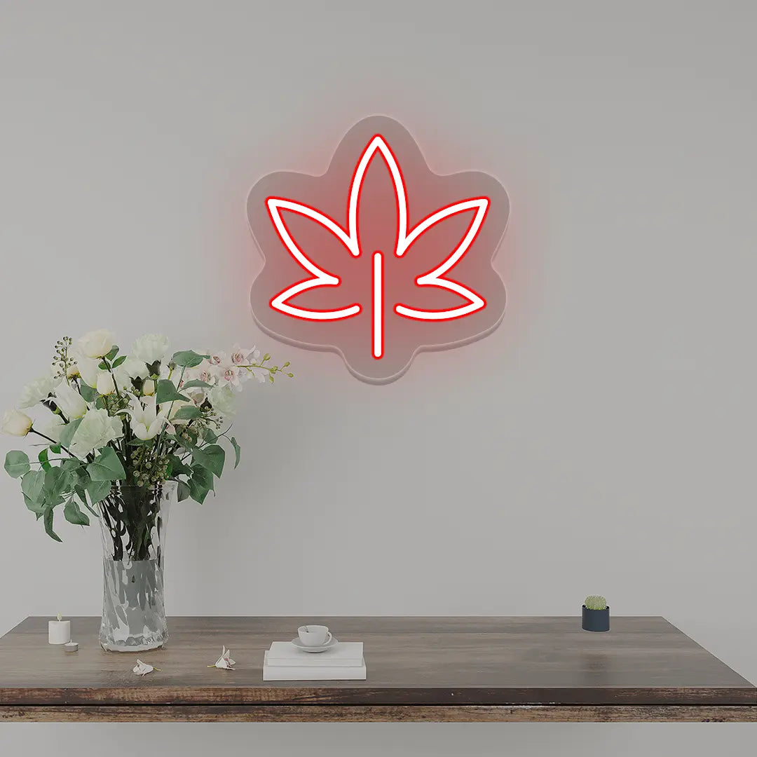Leaf Neon Sign | Red