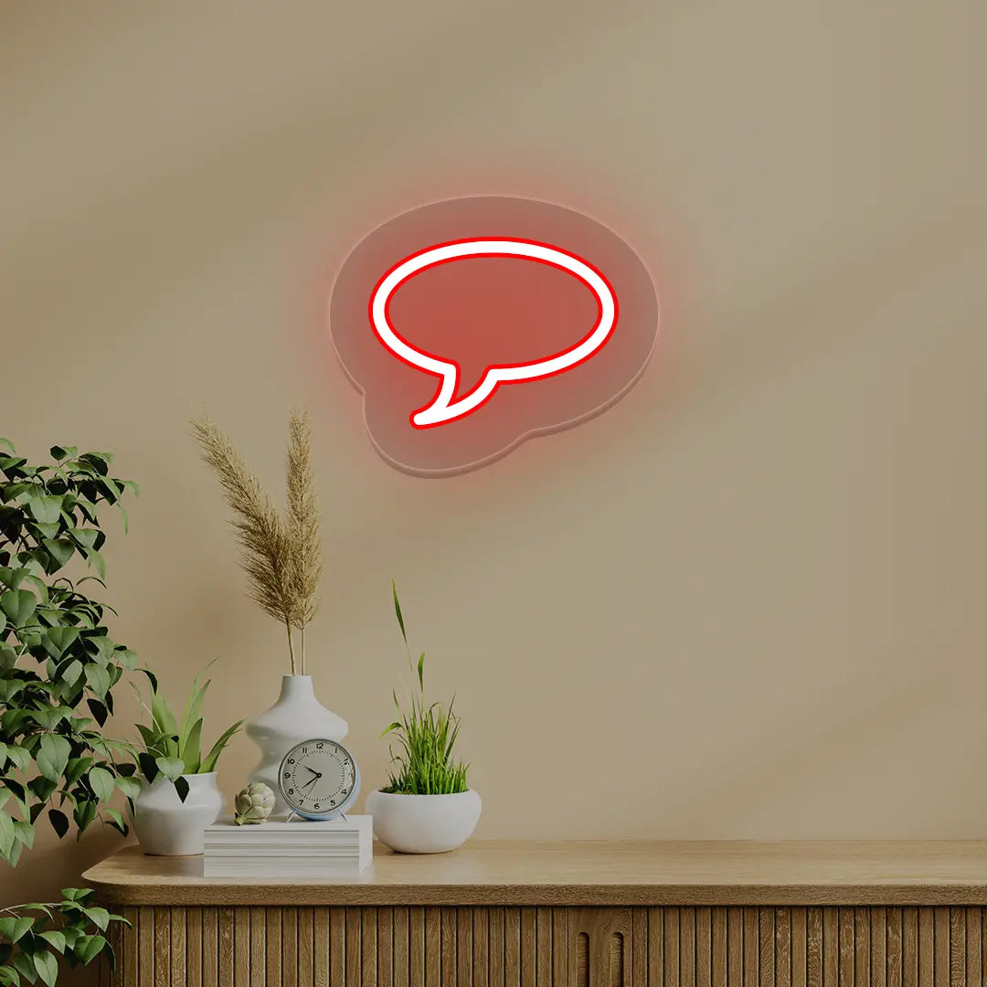 Message Box Icon Neon Sign | Red