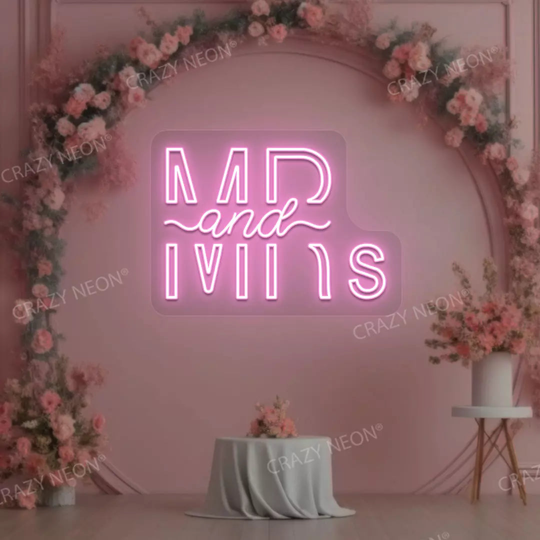 Mr And Mrs Neon Sign | Pink