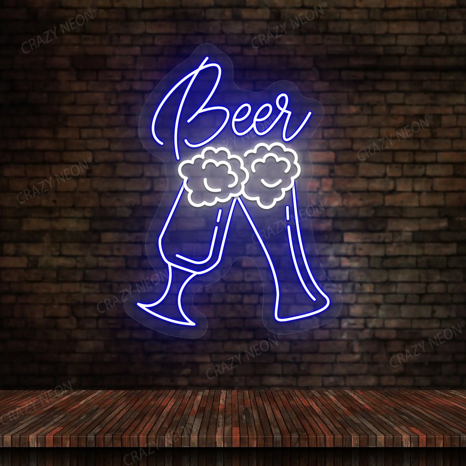 Beer Glass Multicolor Neon Sign | Blue
