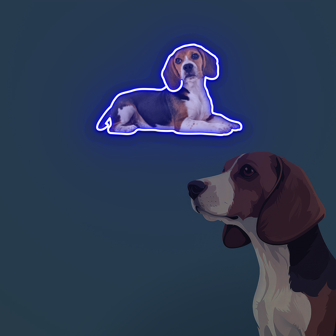 Beagle Neon Artwork | Blue