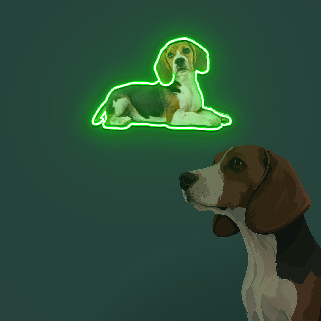 Beagle Neon Artwork | Green