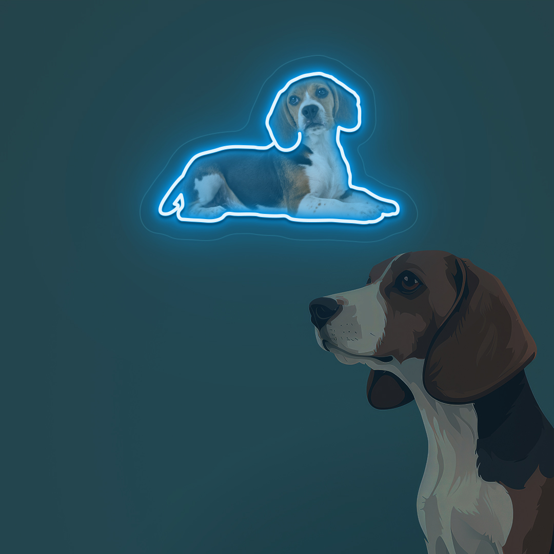 Beagle Neon Artwork | Iceblue