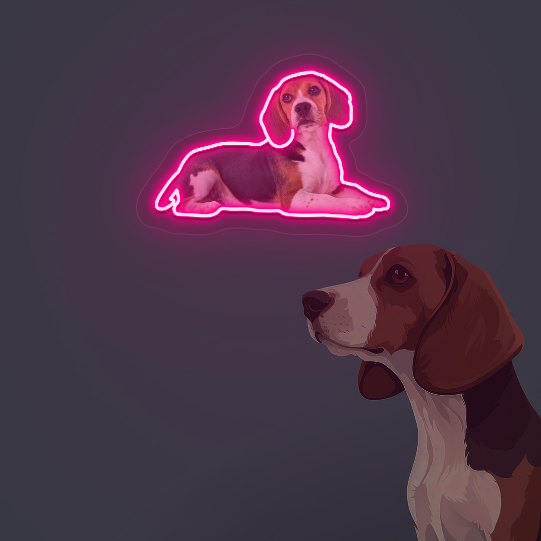Beagle Neon Artwork | Pink